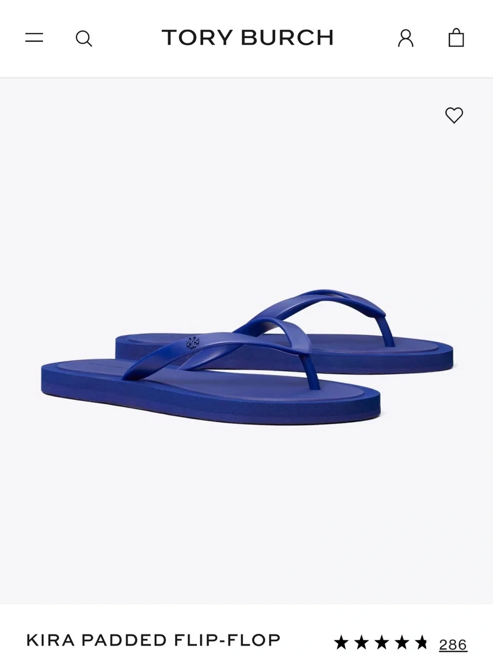 Tory Burch Kira Padded Flip-Flop in Royal Blue